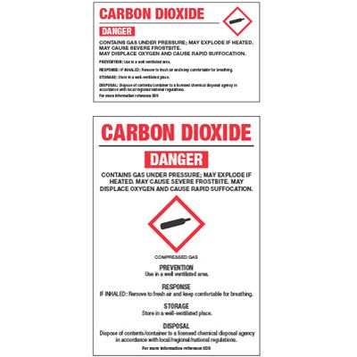 GHS Chemical Labels - Carbon Dioxide