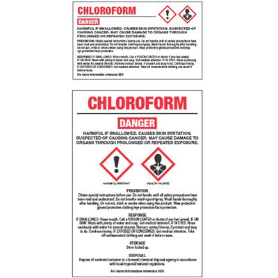 GHS Chemical Labels - Chloroform