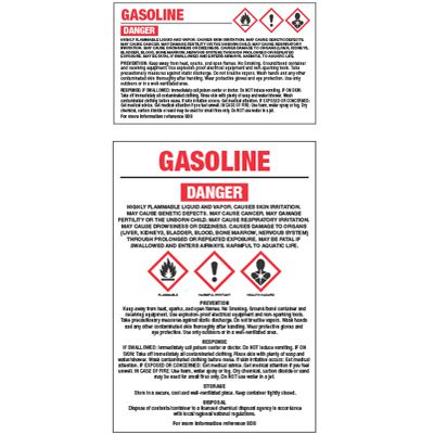 GHS Chemical Labels - Gasoline