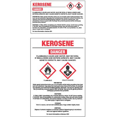 GHS Chemical Labels - Kerosene