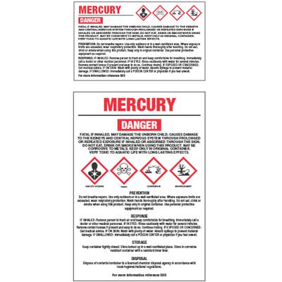 GHS Chemical Labels - Mercury