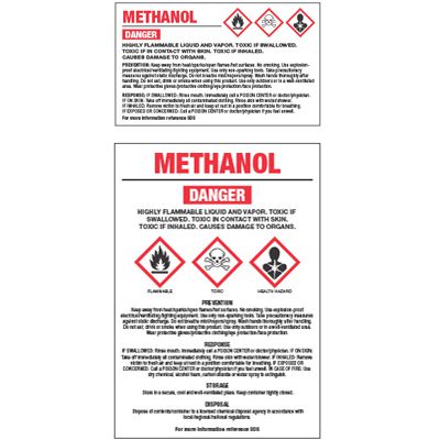 GHS Chemical Labels - Methanol