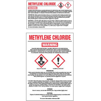 GHS Chemical Labels - Methylene Chloride