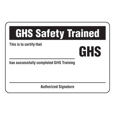 GHS Wallet Cards - GHS Certified Wallet Card (GHS Safety Trained)