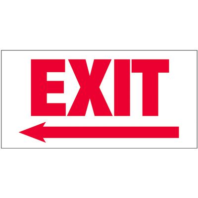 Giant Exit Wall Signs With Left Arrow