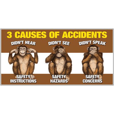 Giant Safety Posters - 3 Causes of Accidents