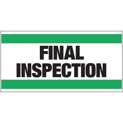 Giant Quality Control Wall Sign - Final Inspection