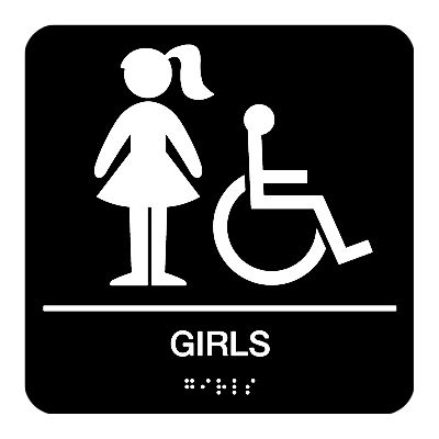 Girls (Accessibility) - Braille Restroom Signs