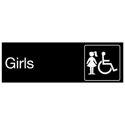 Girls (Accessibility) - Small Engraved Restroom Signs