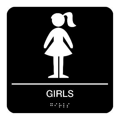 Girls - Braille Restroom Signs