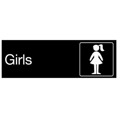 Girls - Small Engraved Restroom Signs