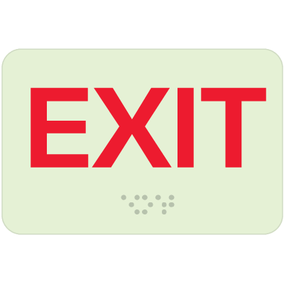Exit Luminous Braille Sign
