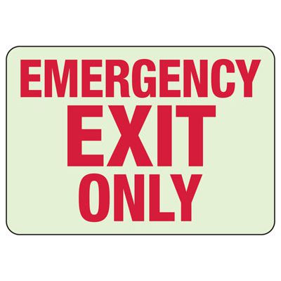 Luminous Exit and Path Marker Signs - Emergency Exit Only