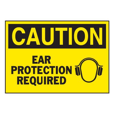 Graphic On-The-Spot Labels - Ear Protection Required