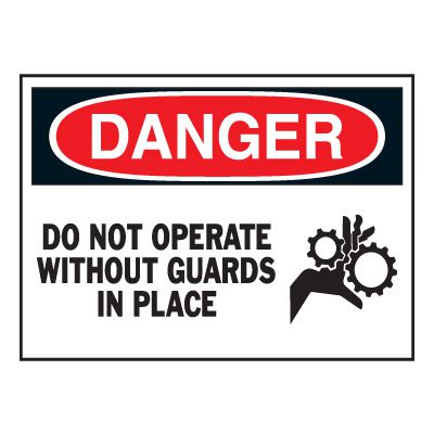 Graphic On-The-Spot Labels - Do Not Operate Without Guards
