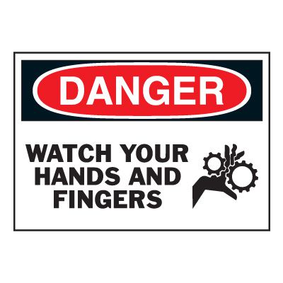 Graphic On-The-Spot Labels - Watch Your Hands