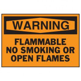 Warning Labels- Flammable No Smoking Or Open Flames