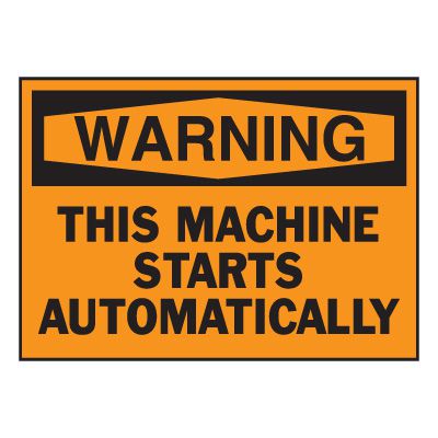 Graphic On-The-Spot Labels - This Machine Starts Automatically
