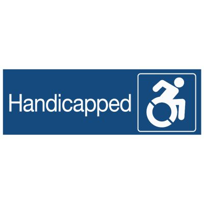 Handicapped (Dynamic Accessibility) - Engraved Restroom Signs