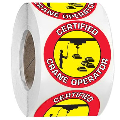 Hard Hat Safety Labels On A Roll - Certified Crane Operator