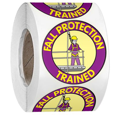 Hard Hat Safety Labels On A Roll - Fall Protection Trained