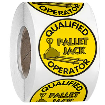 Hard Hat Safety Labels On A Roll - Qualified Pallet Jack