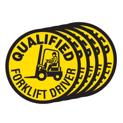 Hard Hat Label Value Packs - Qualified Forklift Driver