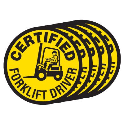 Hard Hat Label Value Packs - Certified Forklift Driver
