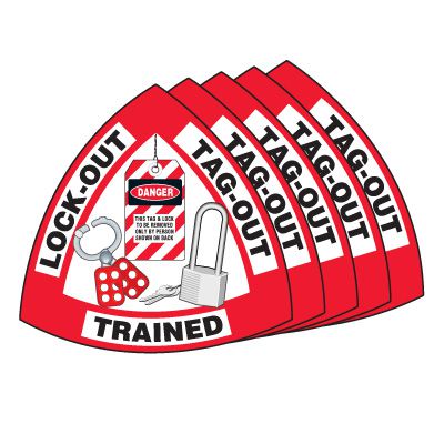 Hard Hat Label Value Packs - Lock-Out Tag-Out Trained