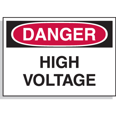 Hazard Warning Labels - Danger High Voltage