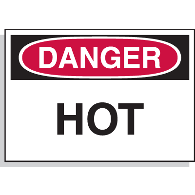 Hazard Warning Labels - Danger Hot