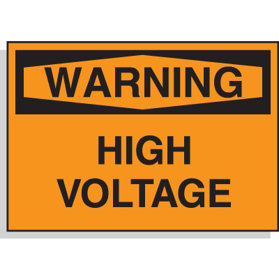 Hazard Warning Labels - Warning High Voltage