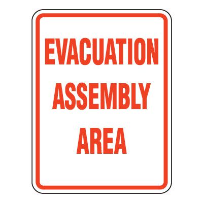 Heavy-Duty Emergency Rescue & Evacuation Signs - Evacuation Assembly Area