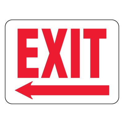 Heavy-Duty Emergency Rescue & Evacuation Signs - Exit with Left Arrow