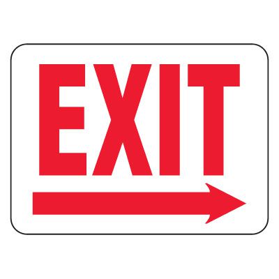 Heavy-Duty Emergency Rescue & Evacuation Signs - Exit with Right Arrow