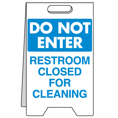 Heavy Duty Floor Stand Signs- Restroom Closed For Cleaning