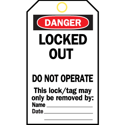 Heavy-Duty Lockout Tags - Danger Locked Out