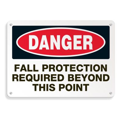 Mining Safety Signs - Danger Fall Protection Required