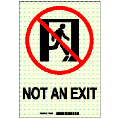 Brady® Hi-Intensity Photolum Door Exit Signs - Not An Exit - NY Approved