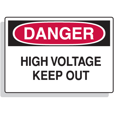 Fiberglass OSHA Sign - Danger - High Voltage Keep Out