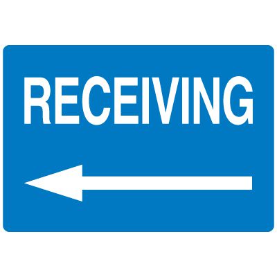 High Visibility Overhead Signs - Receiving (w/ Left Arrow Graphic)