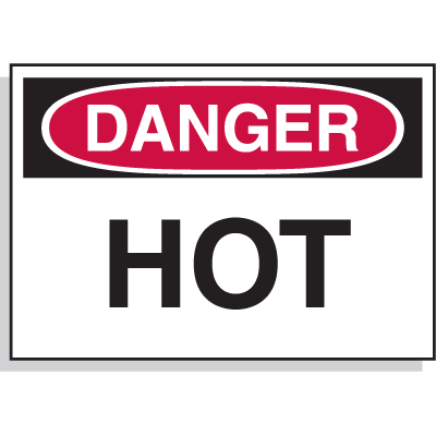 Hot Surface Equipment Warning Labels - Danger Hot