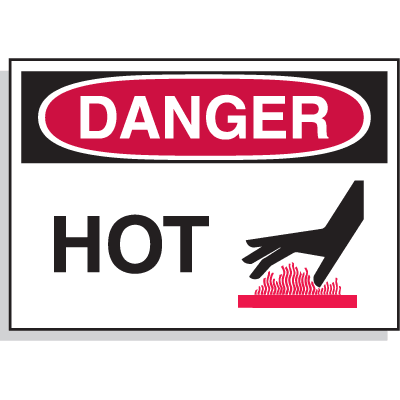 Hot Surface Equipment Warning Labels - Danger Hot