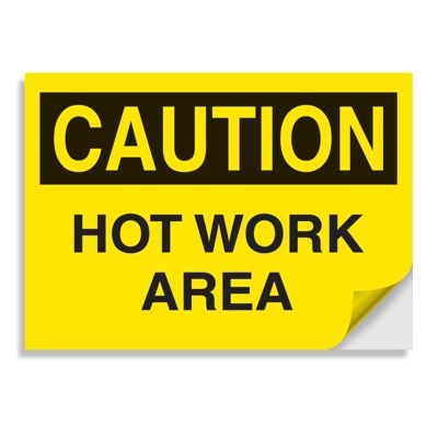 Temperature Warning Signs - Caution Hot Work Area
