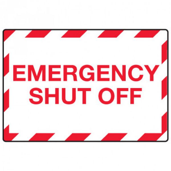 In Case of Emergency Signs - Emergency Shut Off
