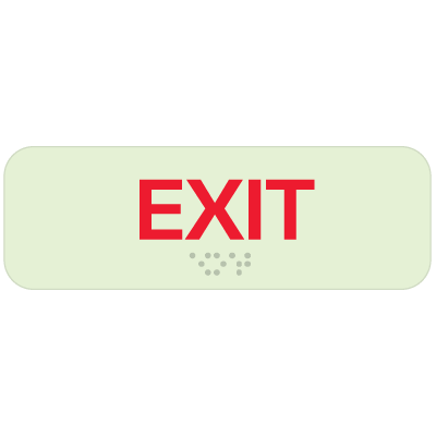 Exit Sign - Braille Glow-In-The-Dark-Signs