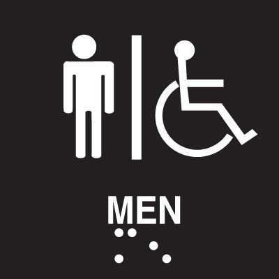 Men's Restroom Braille Signs - Injection Molded Signs