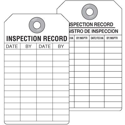 Inspection Record White Tag
