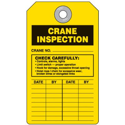 Crane Equipment Inspection Tag