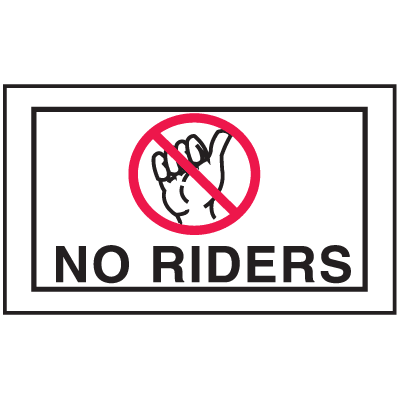 Instructional Labels - No Riders